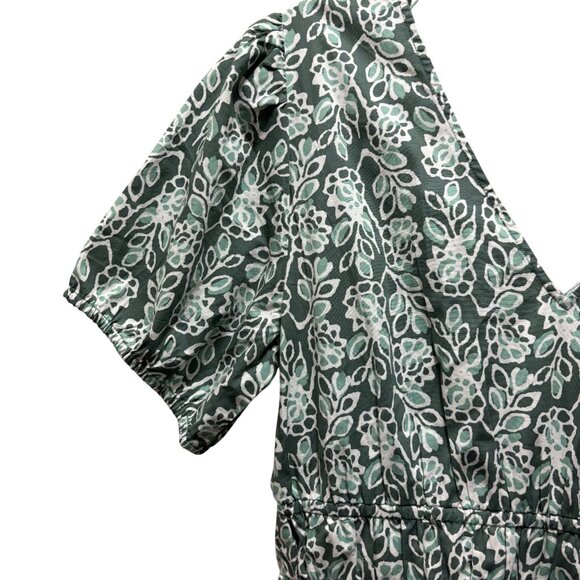 J.Crew Smocked-Waist Poplin Midi Dress Size 6 Pale Spinach Eucalyptus - Picture 5 of 8